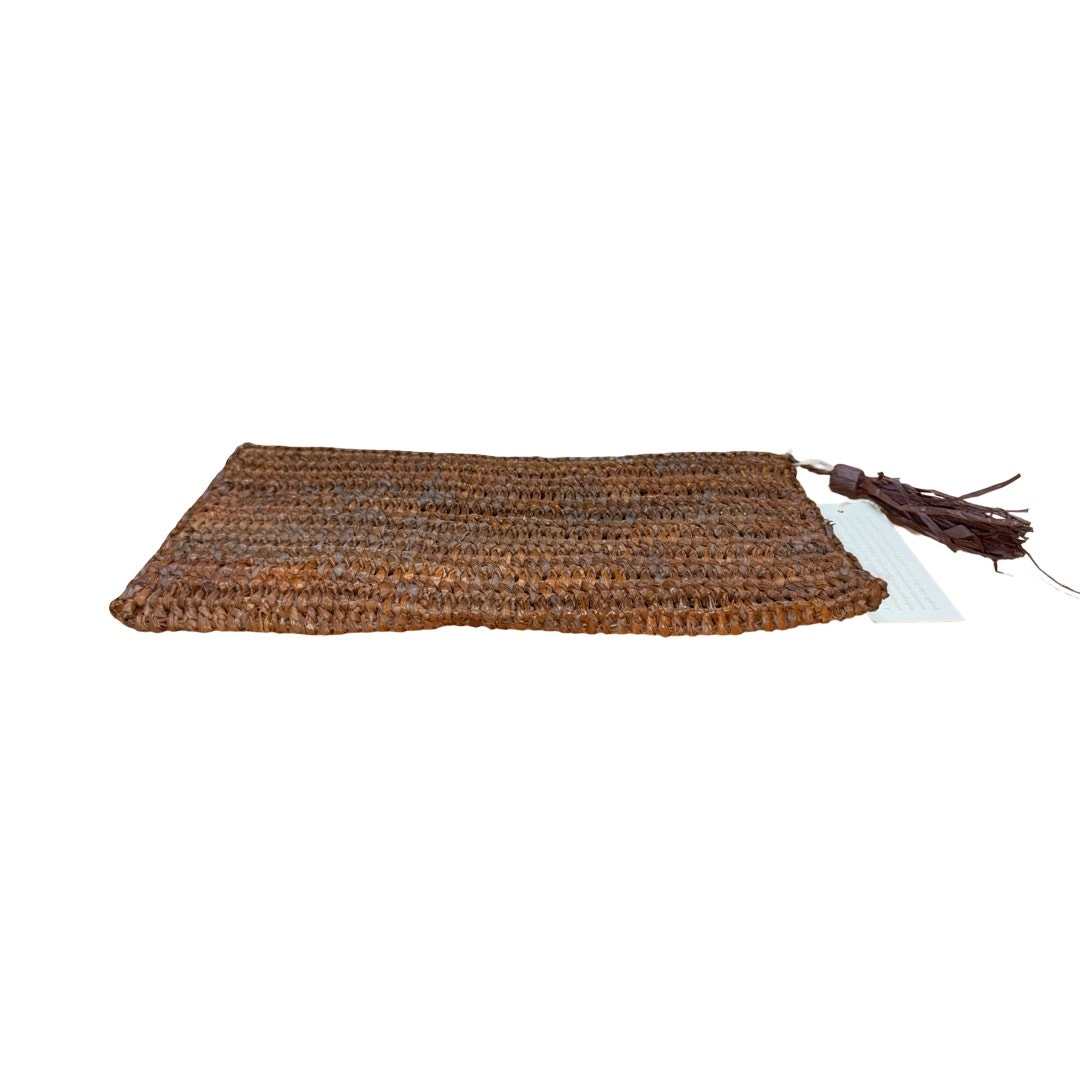 New Mar Y Sol Brown Woven Straw Clutch — image 5 of 6